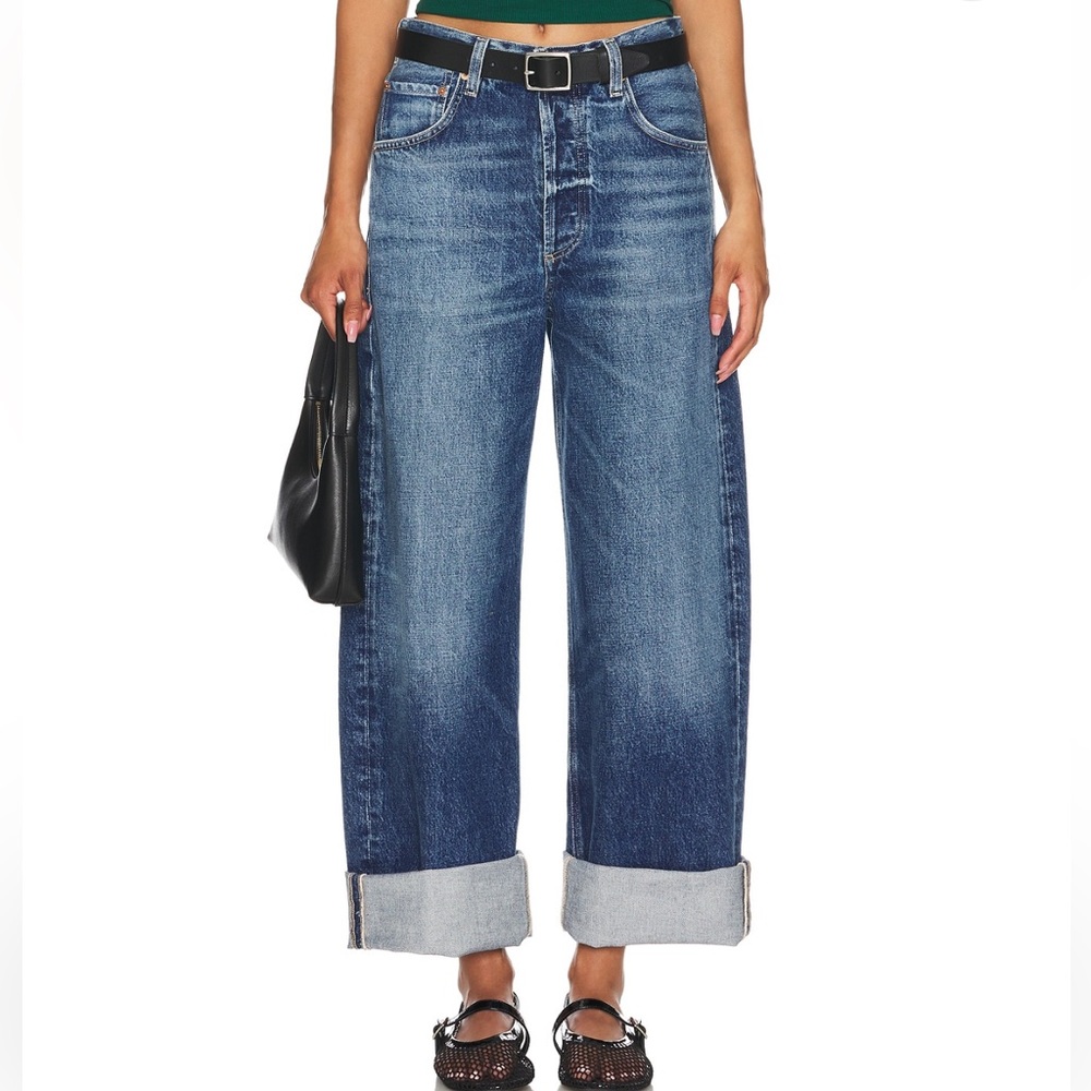 Citizens Of Humanity Medium Blue Wide-Leg High-Rise Jeans - Picture 5 of 14